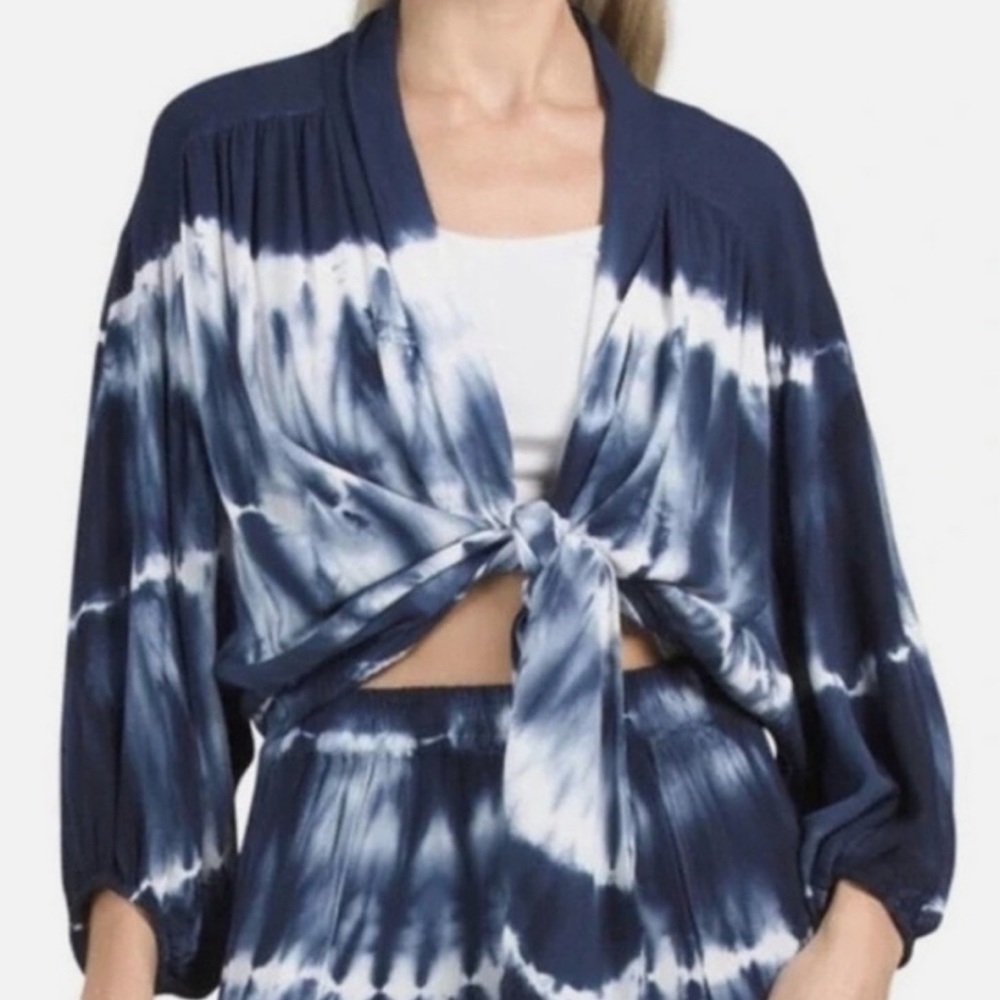 Young Fabulous & Broke Blue Carmen Top